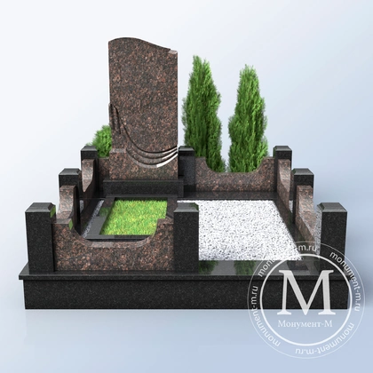 Мемориальный комплекс с красной стелой и крошкой АР3579