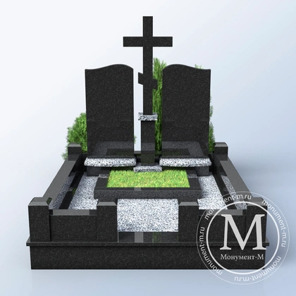 Мемориальный комплекс с отдельным крестом и крошкой АР3580