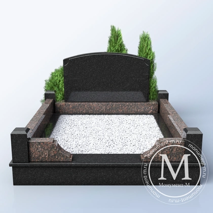 Мемориальный комплекс с крошкой и бурыми вставками АР3590