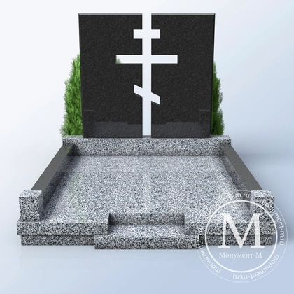 Мемориальный комплекс с белым крестом на стене АР3525