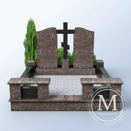 Мемориальный комплекс с прорезью в коричневой стеле АР3538