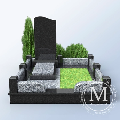 Мемориальный комплекс с крапчатым мощением и газоном АР3539