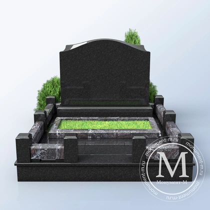Мемориальный комплекс с травяной полосой и аркой АР3549