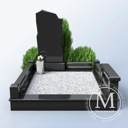 Мемориальный комплекс с белой крошкой в ограде АР3550