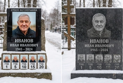 Фото на стекле на памятник: преимущества стеклянной фотокерамики перед другими видами оформления