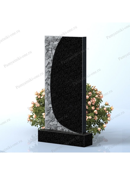 Прямой памятник с объёмным узором из роз в Санкт-Петербурге 3D макет