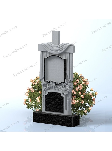 Памятник в матовом портале с драпировкой АР0345М 3D макет