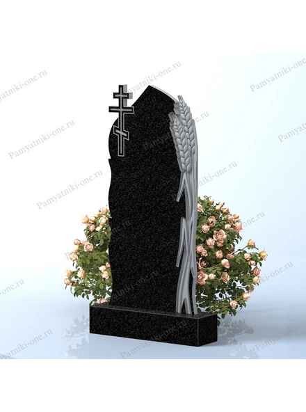 Памятник с крестом и колосьями на боковой части в Санкт-Петербурге 3D макет