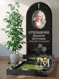 Памятник арочный с цветным портретом в овале АР0020Ж