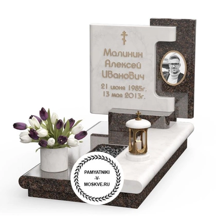 Эксклюзивный памятник с тёмной боковой вставкой АР2422