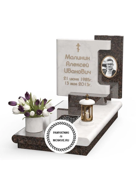 Эксклюзивный памятник с тёмной боковой вставкой АР2422
