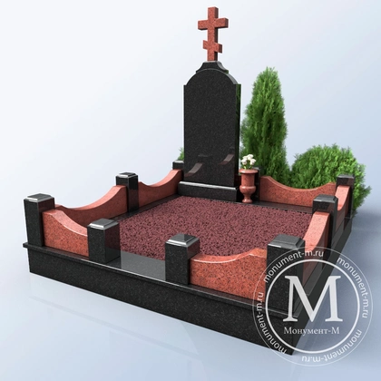 Мемориальный комплекс с красным крестом и крошкой АР3553