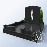 Мемориальный комплекс с полированной плитой и туей АР3583