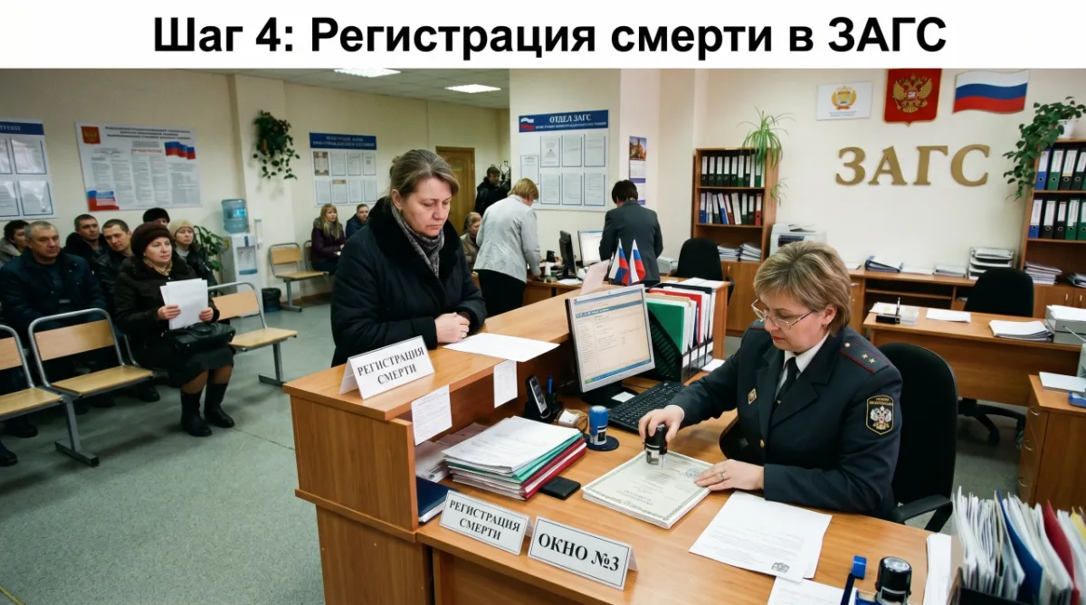 Шаг 4: регистрация смерти в отделе ЗАГС
