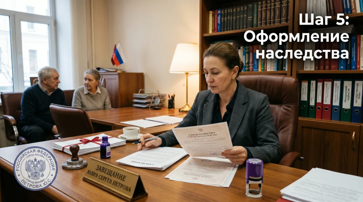 Шаг 5: оформление наследства у нотариуса