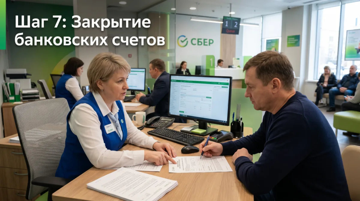 Шаг 7: закрытие банковских счетов умершего в отделении банка
