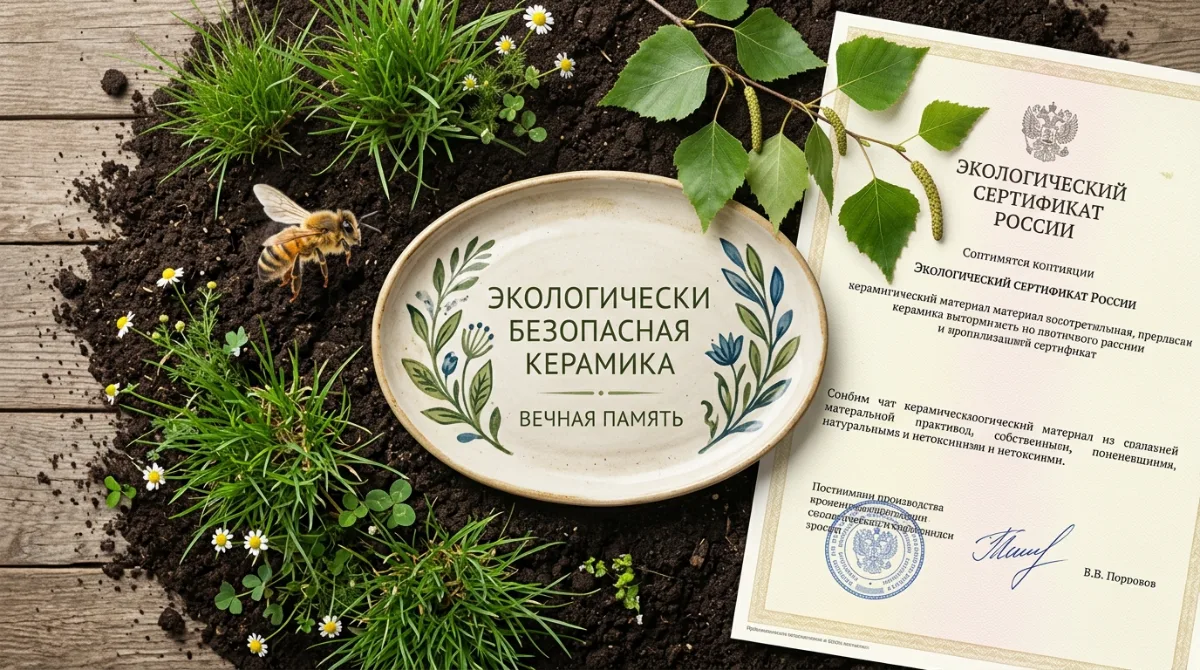 Экологический сертификат на керамику для мемориальных изделий