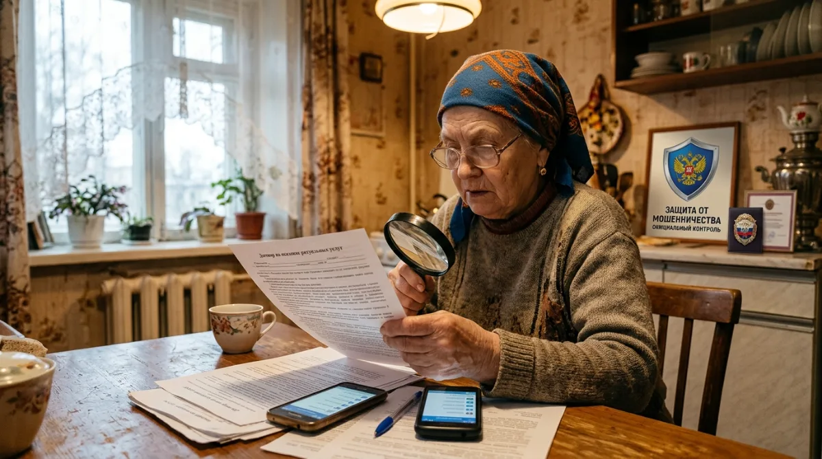 Пожилая женщина изучает документы, проверяя права заявителя на пособие