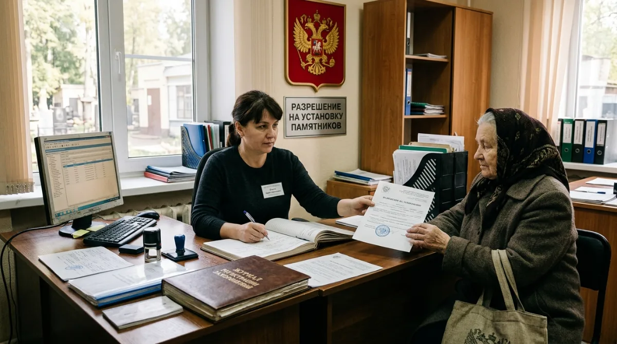 Приём документов на установку памятника в кабинете администрации