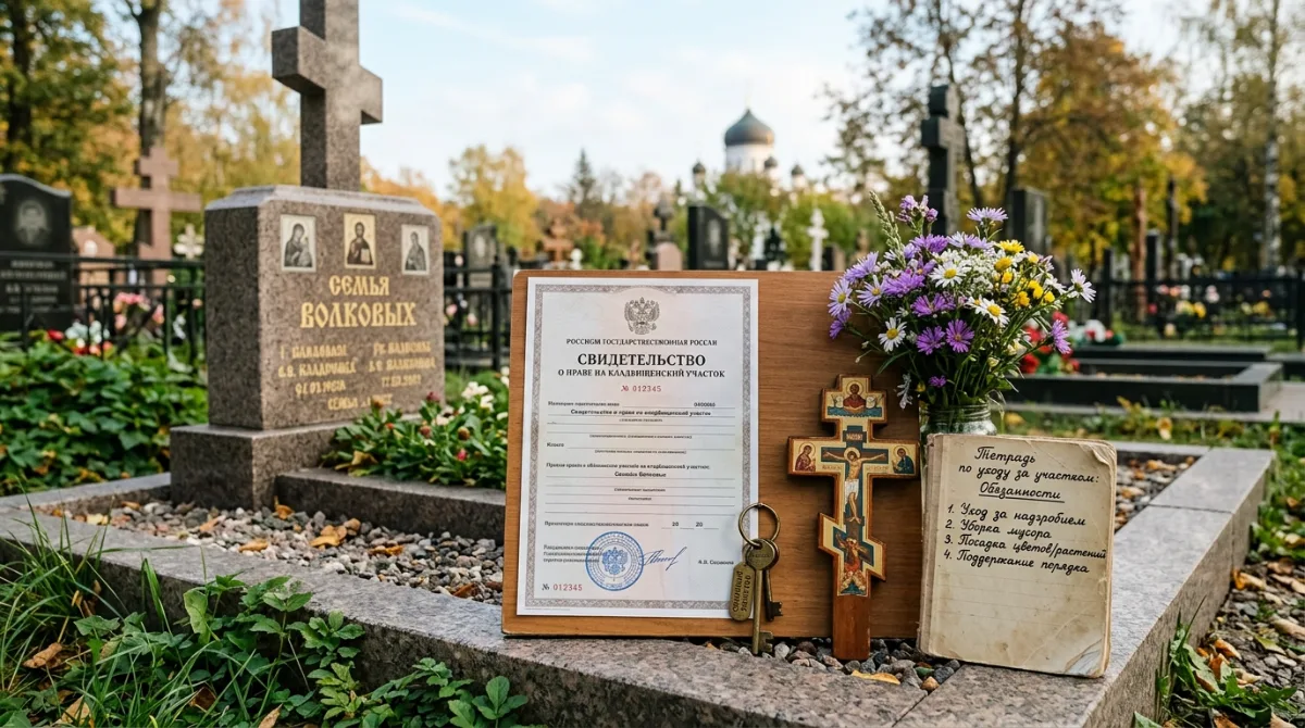 Свидетельство о правах на место захоронения у надгробия